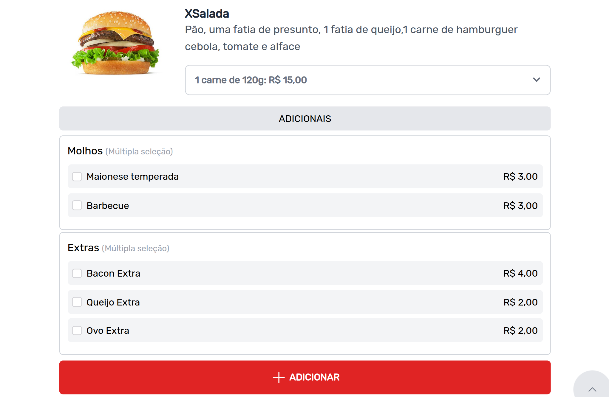 Acompanhamentos e complementos